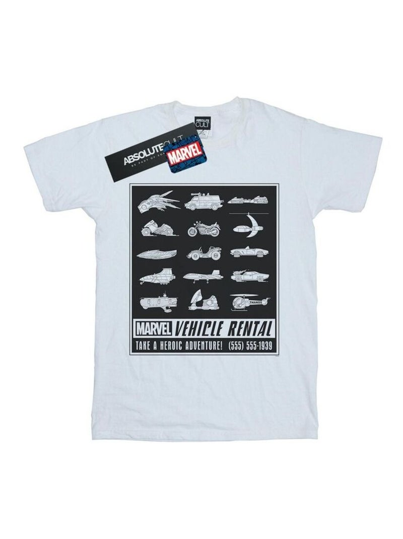 Marvel - T-shirt VEHICLE RENTALS Blanc - Kiabi