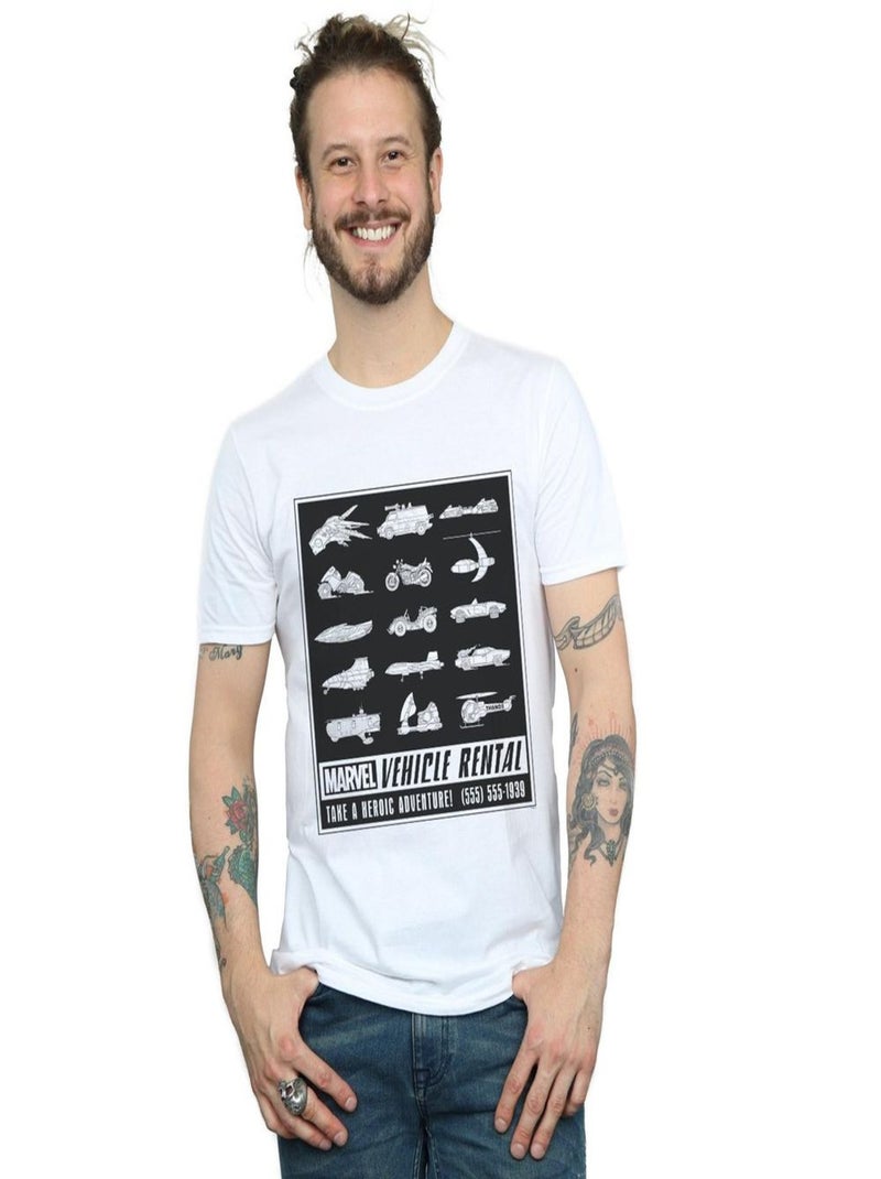 Marvel - T-shirt VEHICLE RENTALS Blanc - Kiabi