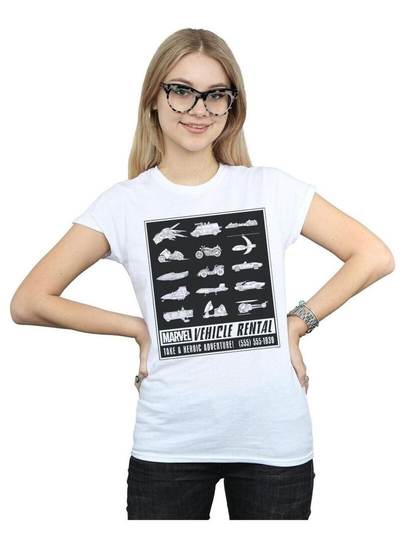 Marvel - T-shirt VEHICLE RENTALS Blanc - Kiabi