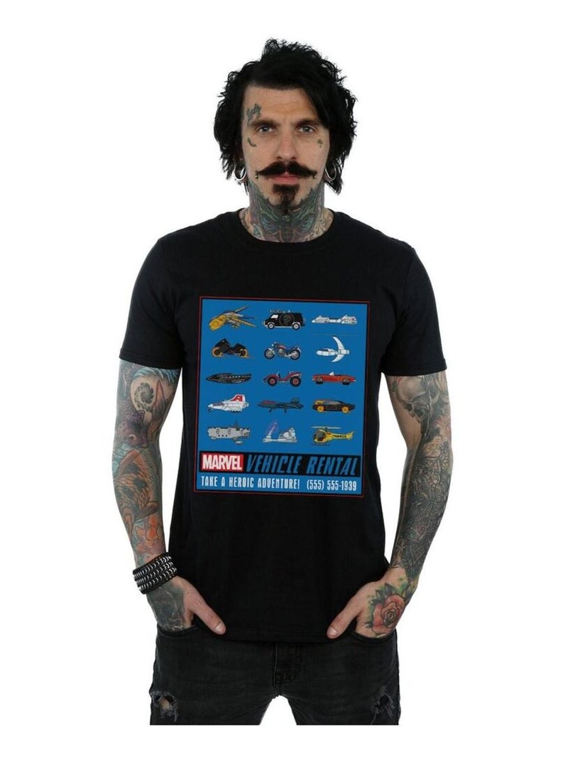Marvel - T-shirt VEHICLE RENTALS Noir - Kiabi
