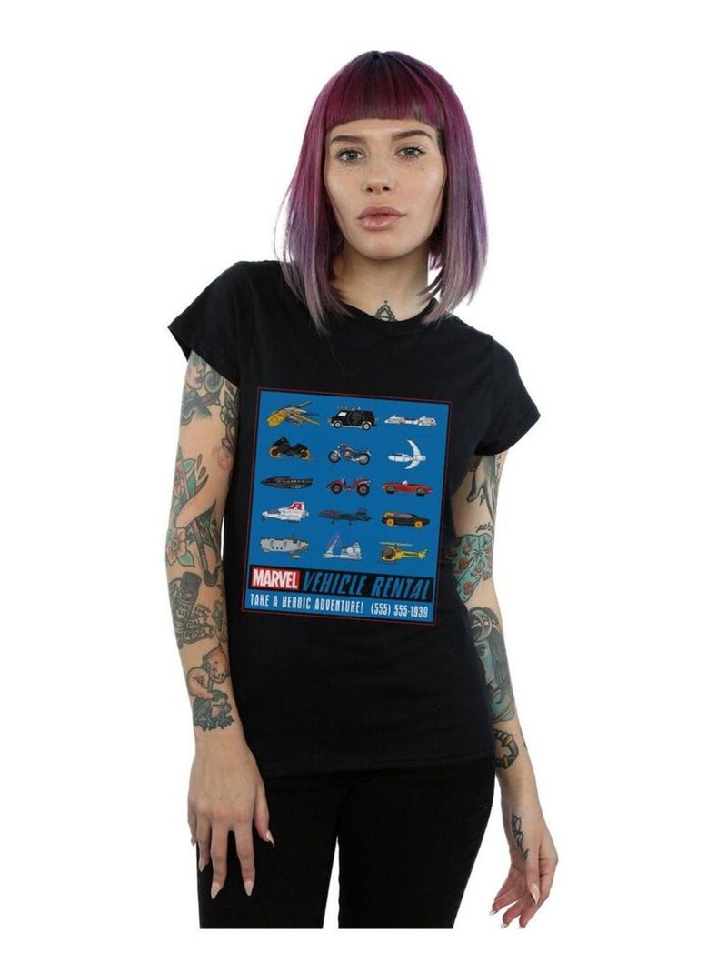 Marvel - T-shirt VEHICLE RENTALS Noir - Kiabi