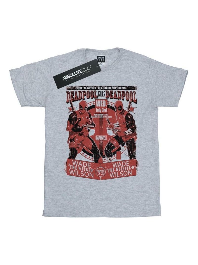 Marvel - T-shirt VS DEADPOOL Gris chiné - Kiabi