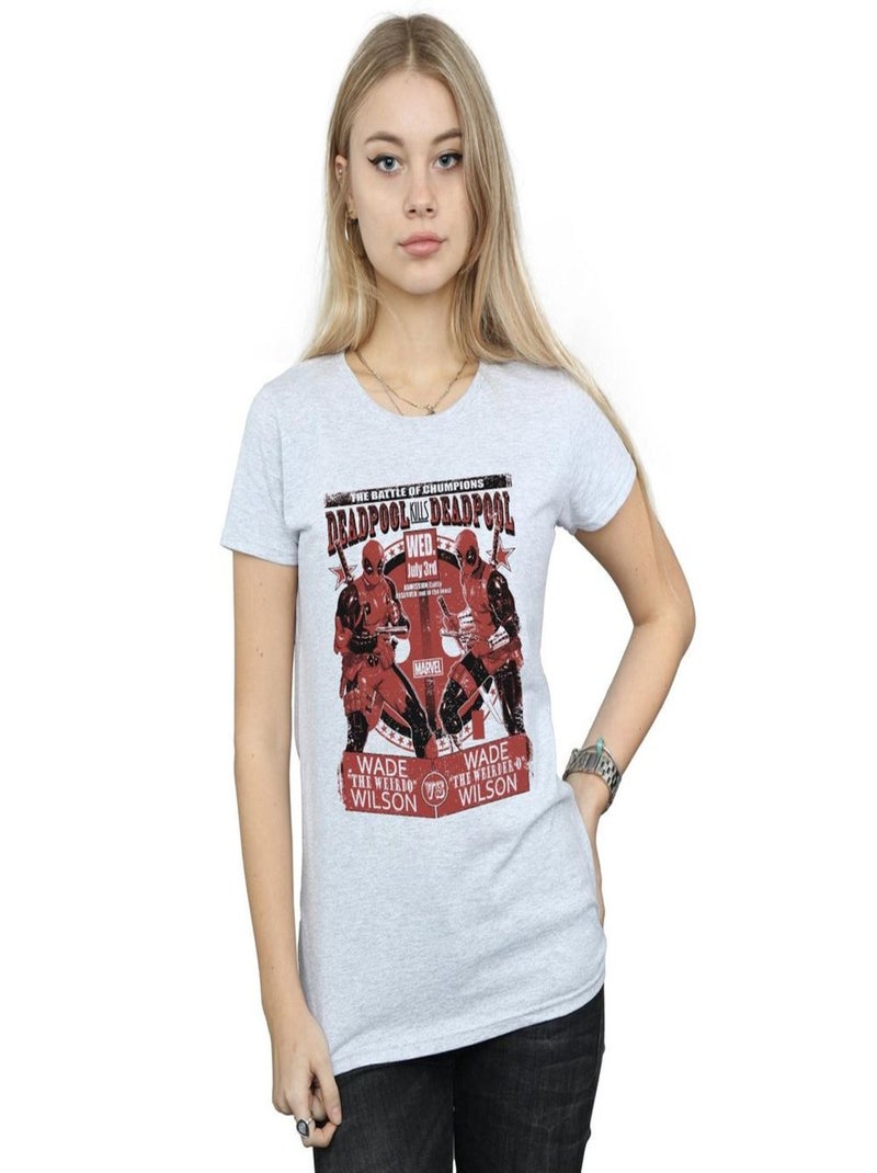 Marvel - T-shirt VS DEADPOOL Gris chiné - Kiabi
