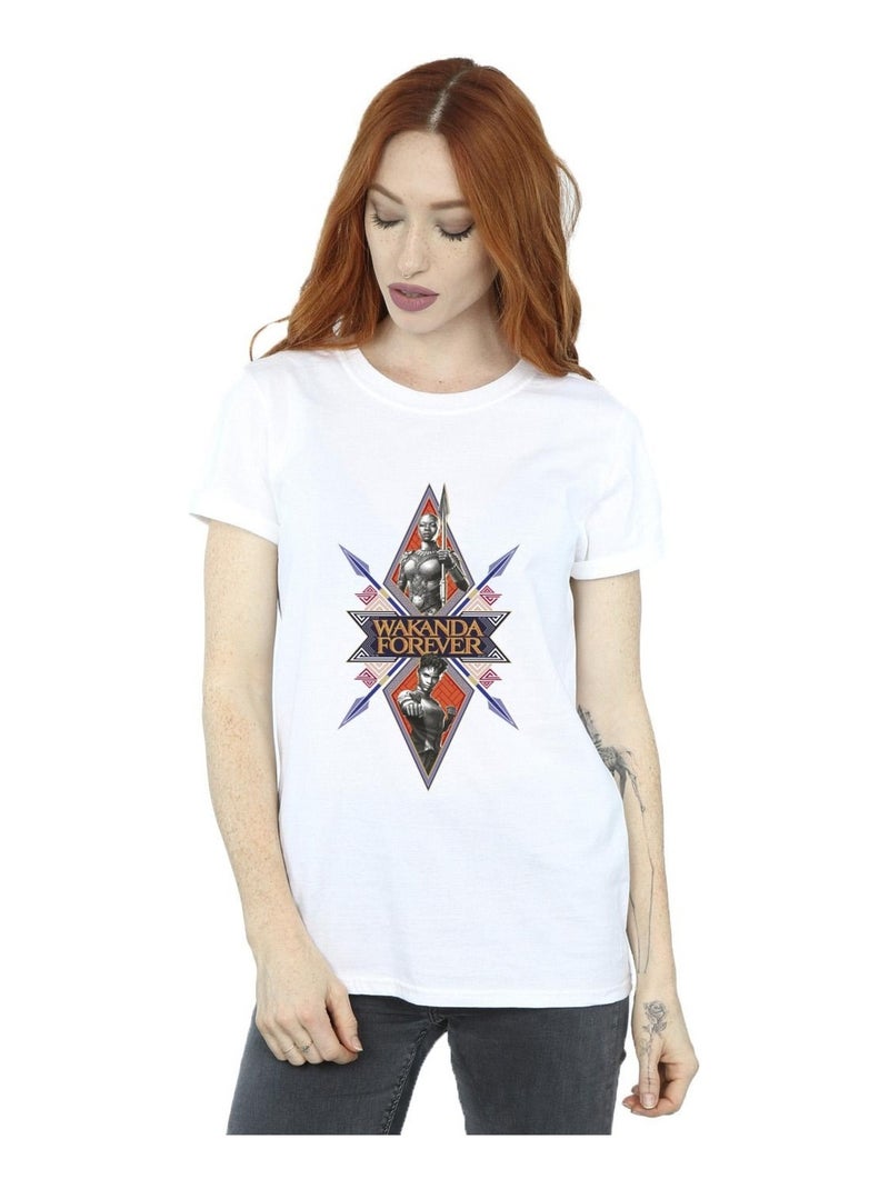 Marvel - T-shirt WAKANDA FOREVER Blanc - Kiabi