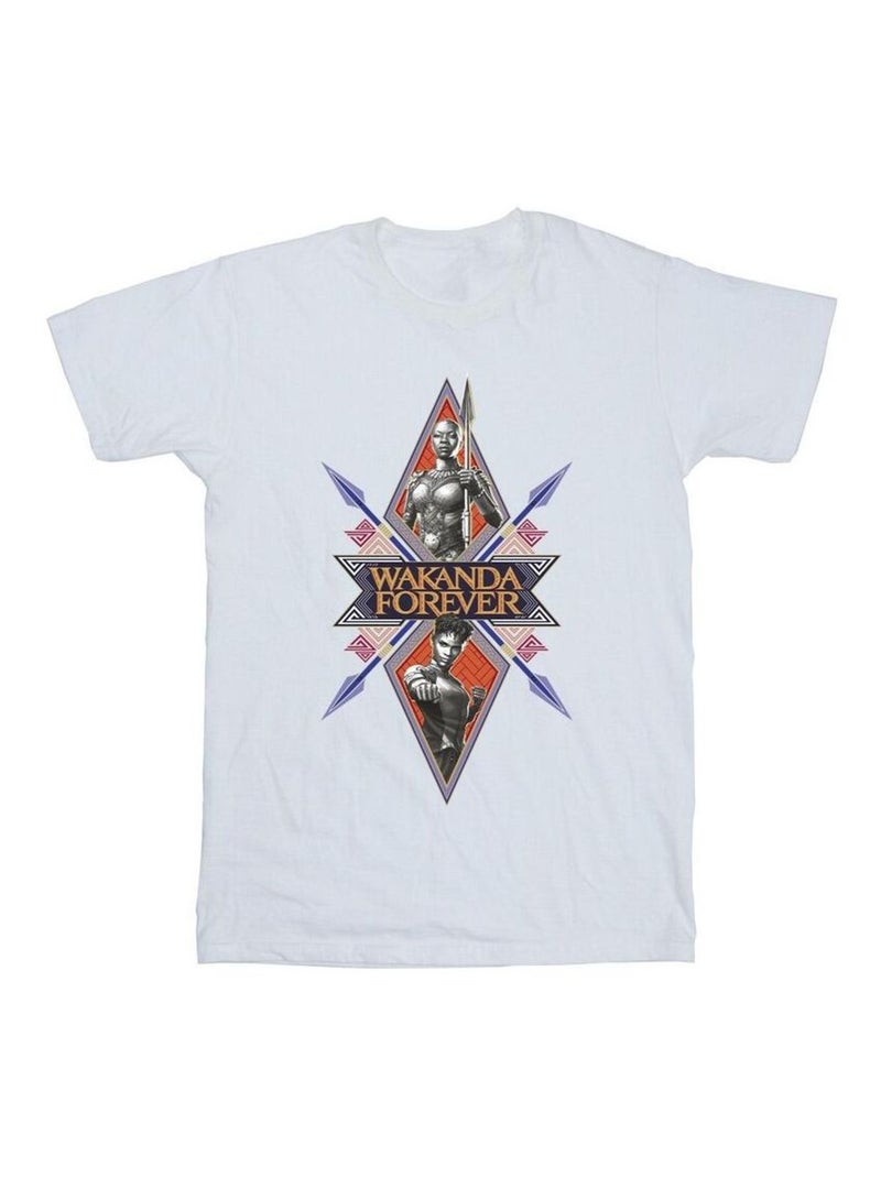 Marvel - T-shirt WAKANDA FOREVER Blanc - Kiabi