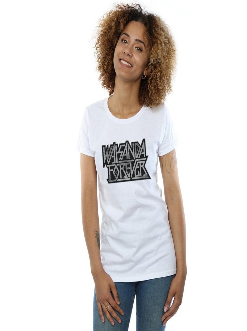 Marvel - T-shirt WAKANDA FOREVER Blanc - Kiabi