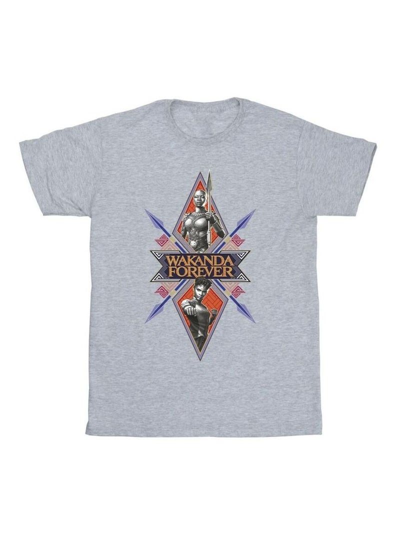Marvel - T-shirt WAKANDA FOREVER Gris chiné - Kiabi