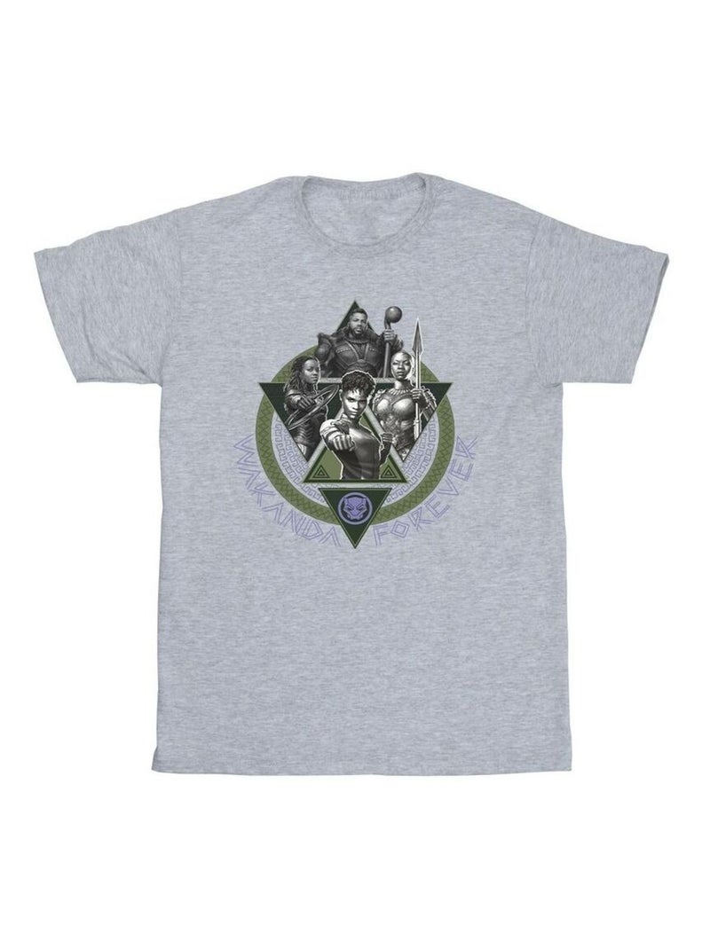 Marvel - T-shirt WAKANDA FOREVER Gris chiné - Kiabi
