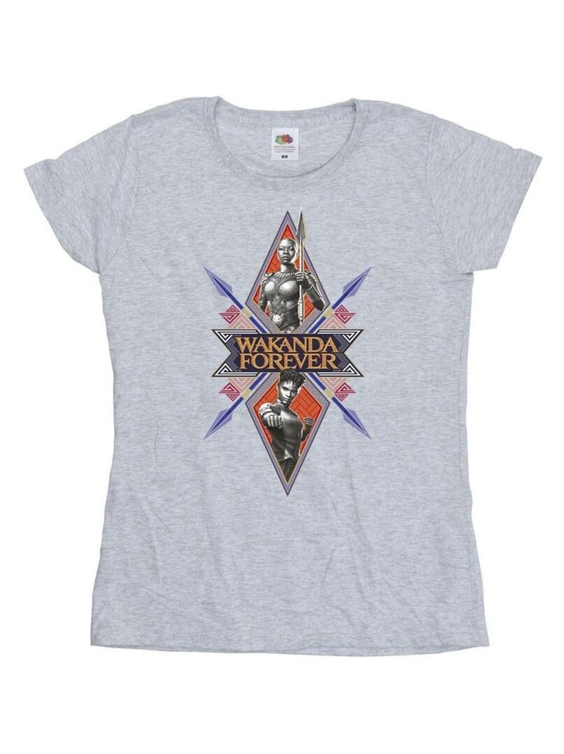 Marvel - T-shirt WAKANDA FOREVER Gris chiné - Kiabi
