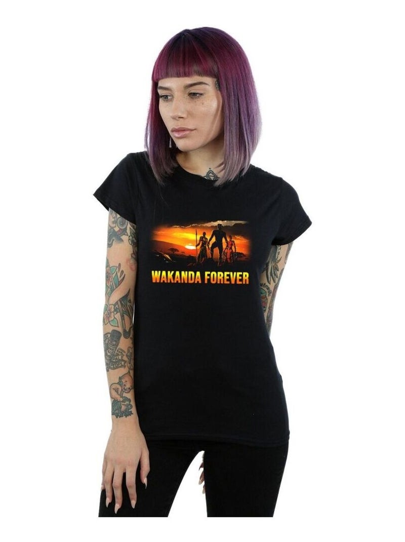 Marvel - T-shirt WAKANDA FOREVER Noir - Kiabi