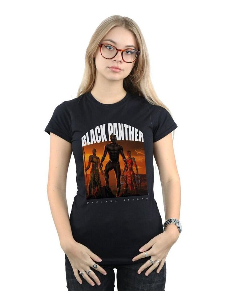 Marvel - T-shirt WAKANDASTRONG Noir - Kiabi