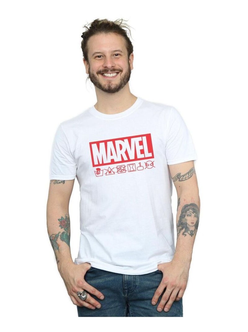 Marvel - T-shirt WASH CARE Blanc - Kiabi