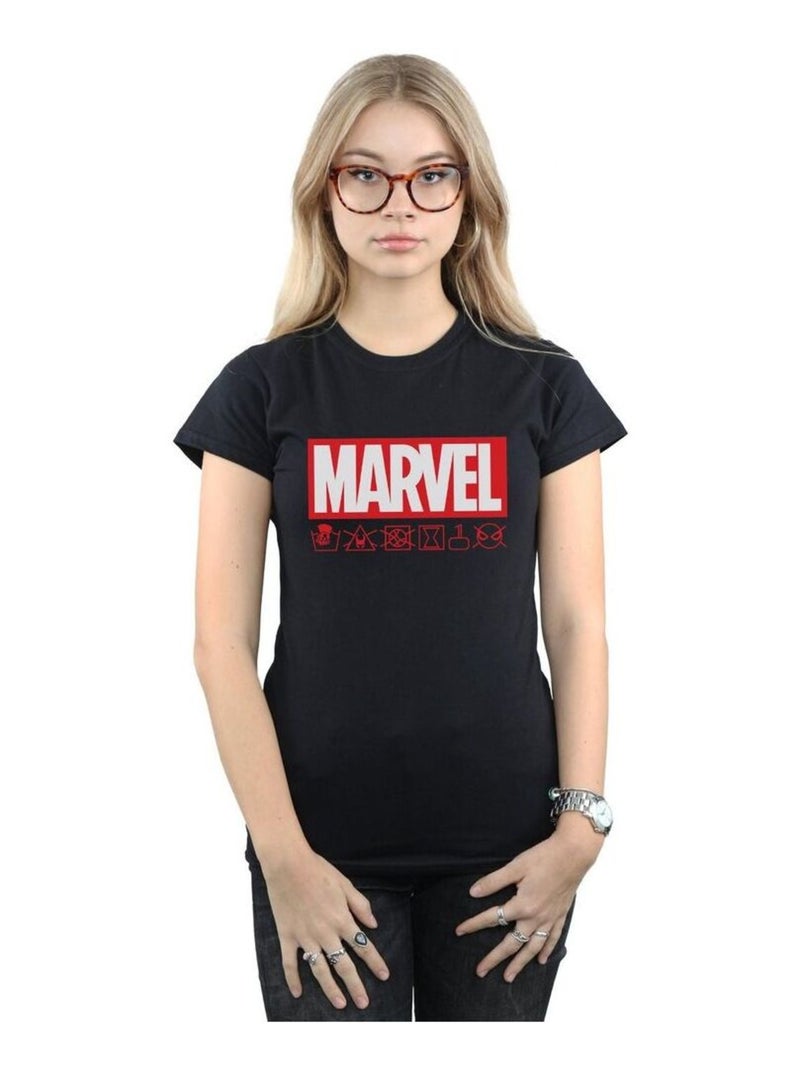 Marvel - T-shirt WASH CARE Noir - Kiabi