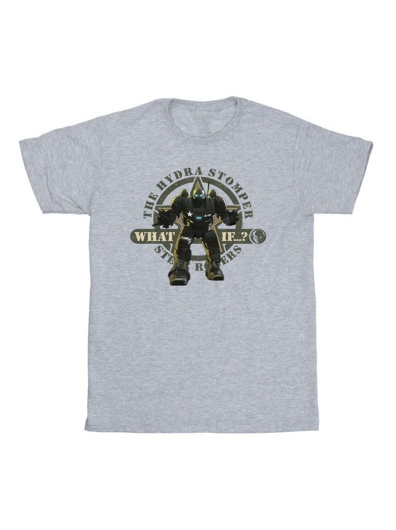 Marvel - T-shirt WHAT IF HYDRA STOMPER RODGERS Gris chiné - Kiabi