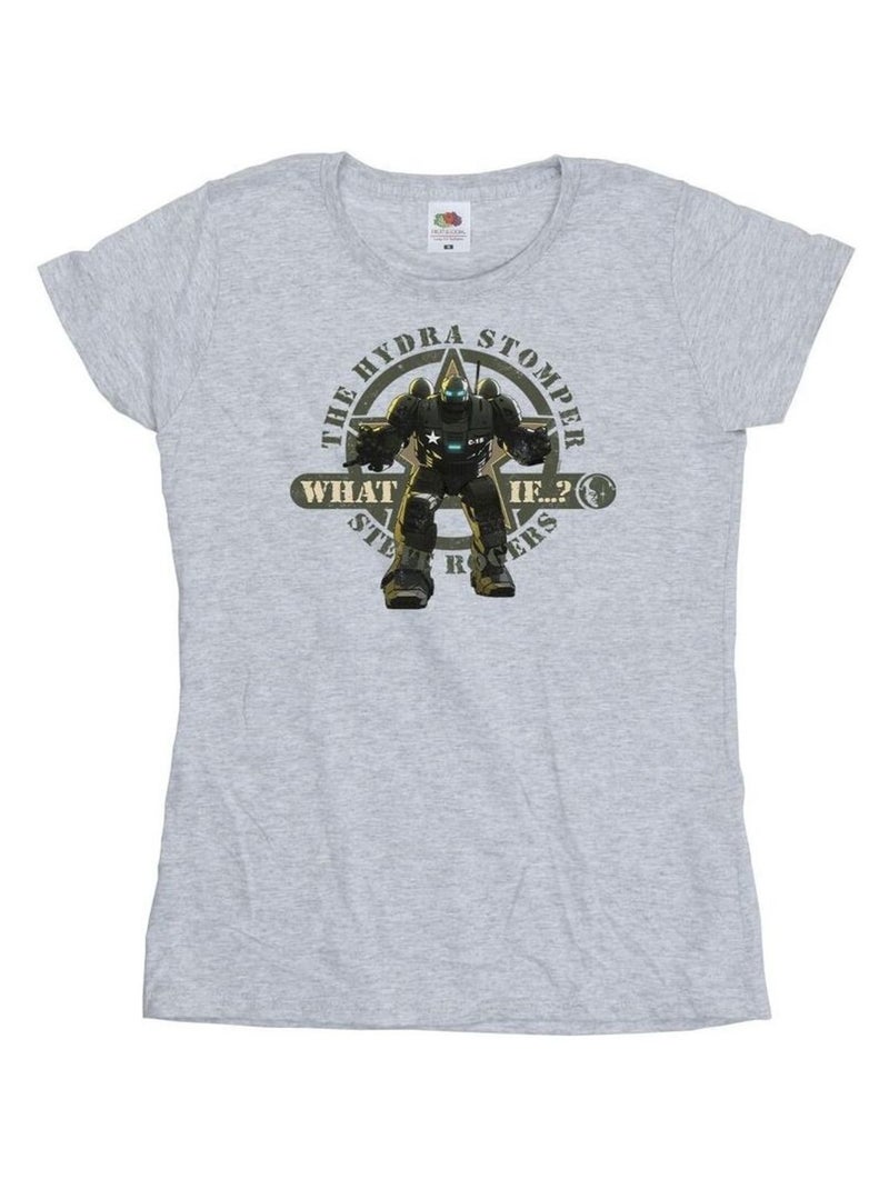Marvel - T-shirt WHAT IF HYDRA STOMPER RODGERS Gris chiné - Kiabi