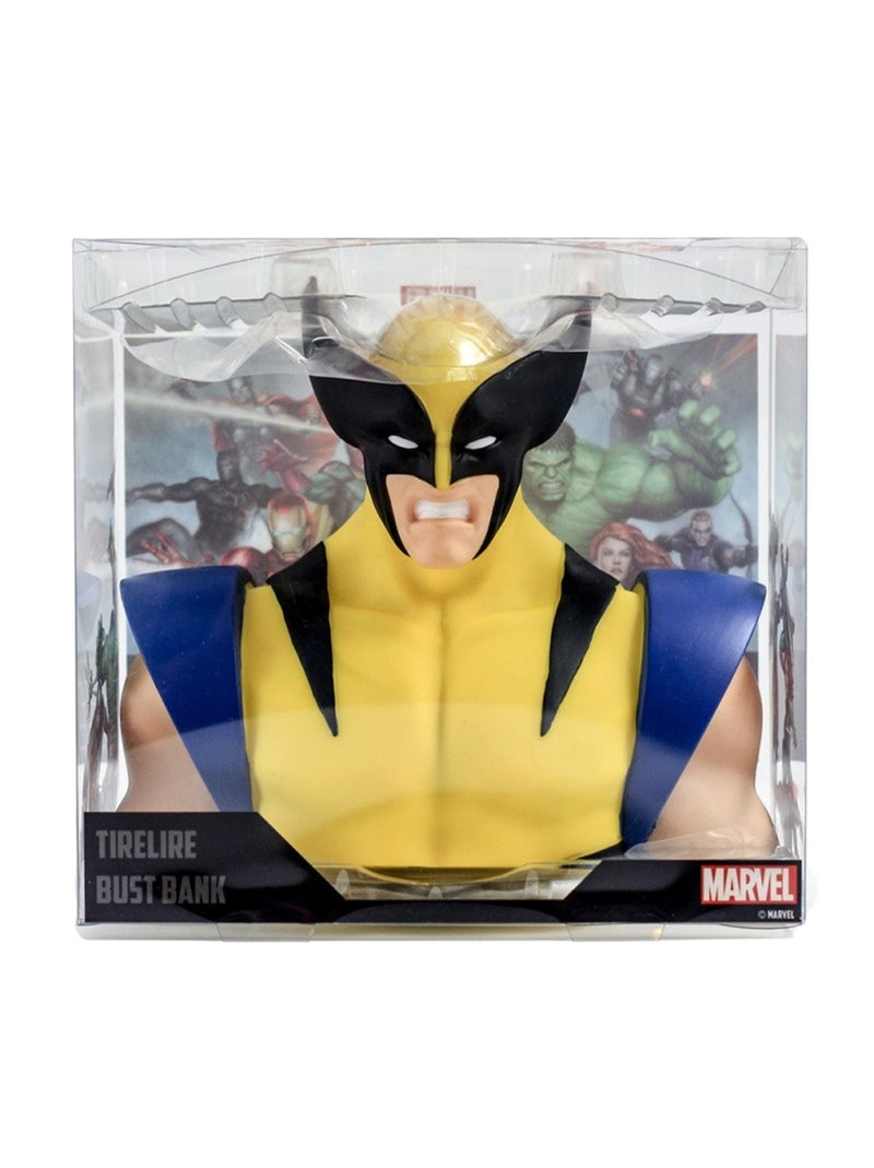Marvel - Tirelire motif Wolverine DELUXE (Design/motif: Buste, Personnage) Bleu Jaune Noir - Kiabi