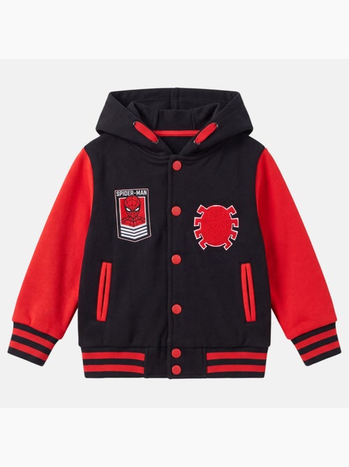 Marvel - veste teddy à capuche boutonnée imprimée, manches longues et détails brodés - Kiabi