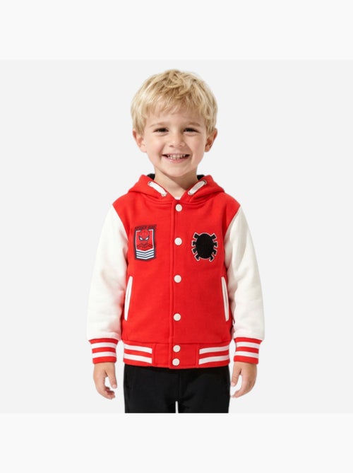 Marvel - veste teddy à capuche boutonnée imprimée, manches longues et détails brodés - Kiabi