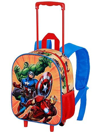 Marvel Avengers Attack Sac à dos 3D à Roulettes Petit, Rouge