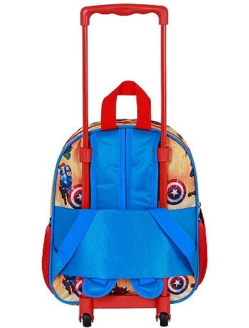Marvel Avengers Attack Sac à dos 3D à Roulettes Petit, Rouge
