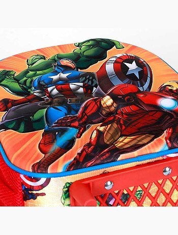 Marvel Avengers Attack Sac à dos 3D à Roulettes Petit, Rouge