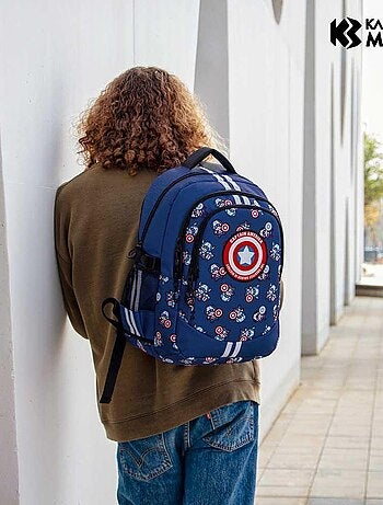 Marvel Captain America Brave Sac à dos Running PLUS, Bleu