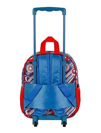 Marvel Captain America First Sac à dos 3D à Roulettes Petit, Bleu