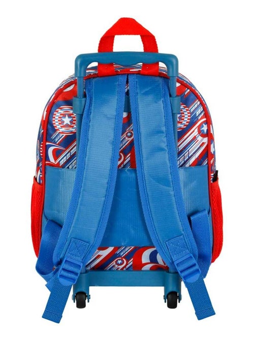 Marvel Captain America First Sac à dos 3D à Roulettes Petit, Bleu - Kiabi