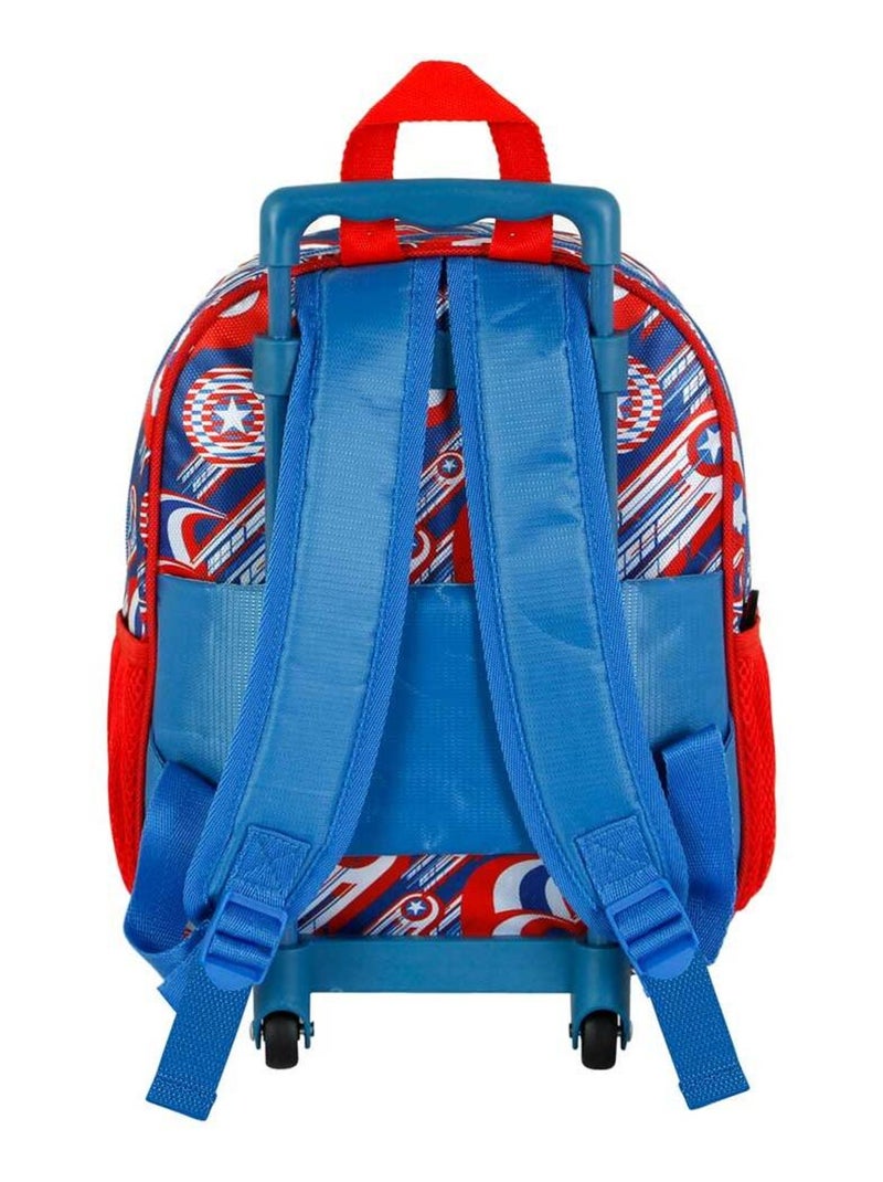 Marvel Captain America First Sac à dos 3D à Roulettes Petit, Bleu Bleu - Kiabi