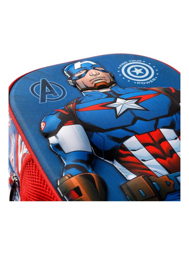 Marvel Captain America First Sac à dos 3D à Roulettes Petit, Bleu Bleu - Kiabi