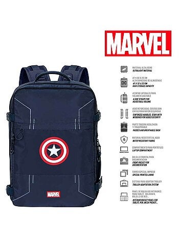 Marvel Captain America Gears Grand Sac à Dos de Voyage Mercury 47x23x33cm, Bleu