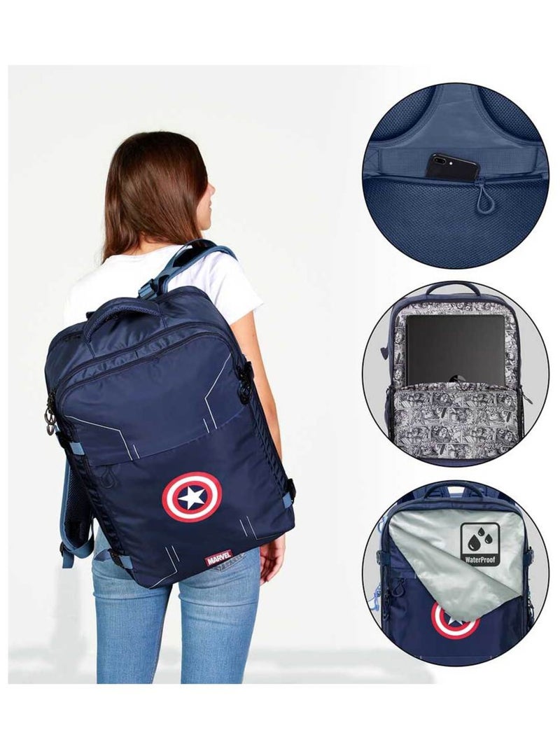 Marvel Captain America Gears Grand Sac à Dos de Voyage Mercury 47x23x33cm, Bleu Bleu - Kiabi
