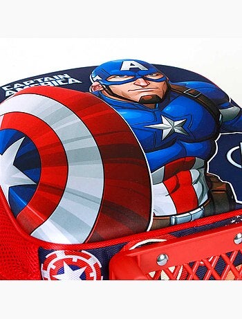 Marvel Captain America Patriot Sac à dos 3D à Roulettes Petit, Multicolore