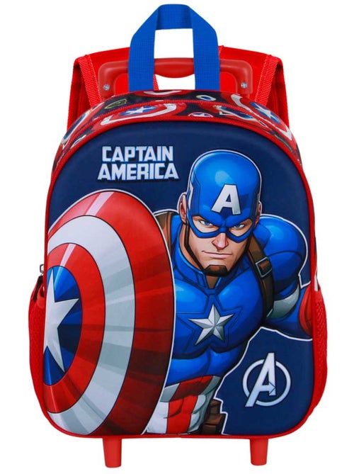 Marvel Captain America Patriot Sac à dos 3D à Roulettes Petit, Multicolore - Kiabi