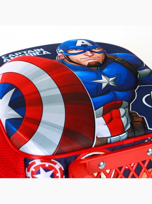 Marvel Captain America Patriot Sac à dos 3D à Roulettes Petit, Multicolore - Kiabi