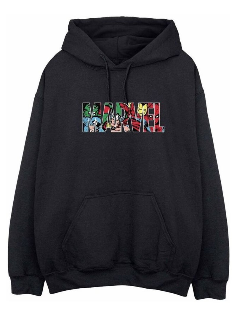 Marvel Comics - Sweat à capuche (Captain America, Hulk, Iron Man, Spider-Man, Thor) Noir - Kiabi