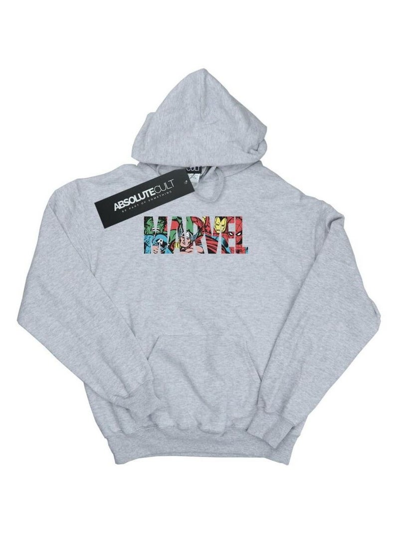Marvel Comics - Sweat à capuche Gris chiné - Kiabi
