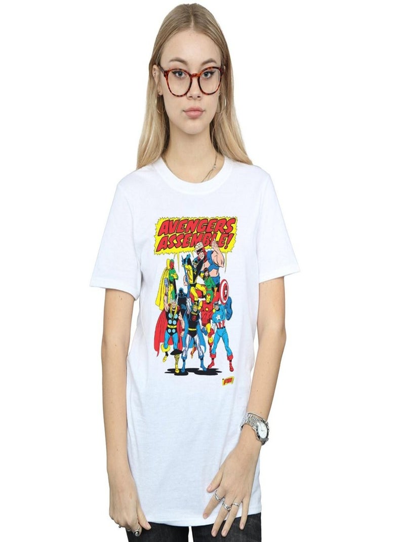 Marvel Comics - T-shirt AVENGERS ASSEMBLE Blanc - Kiabi