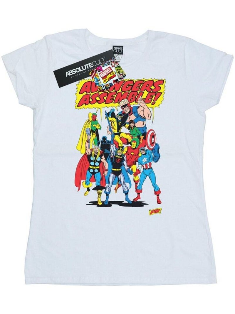 Marvel Comics - T-shirt AVENGERS ASSEMBLE Blanc - Kiabi