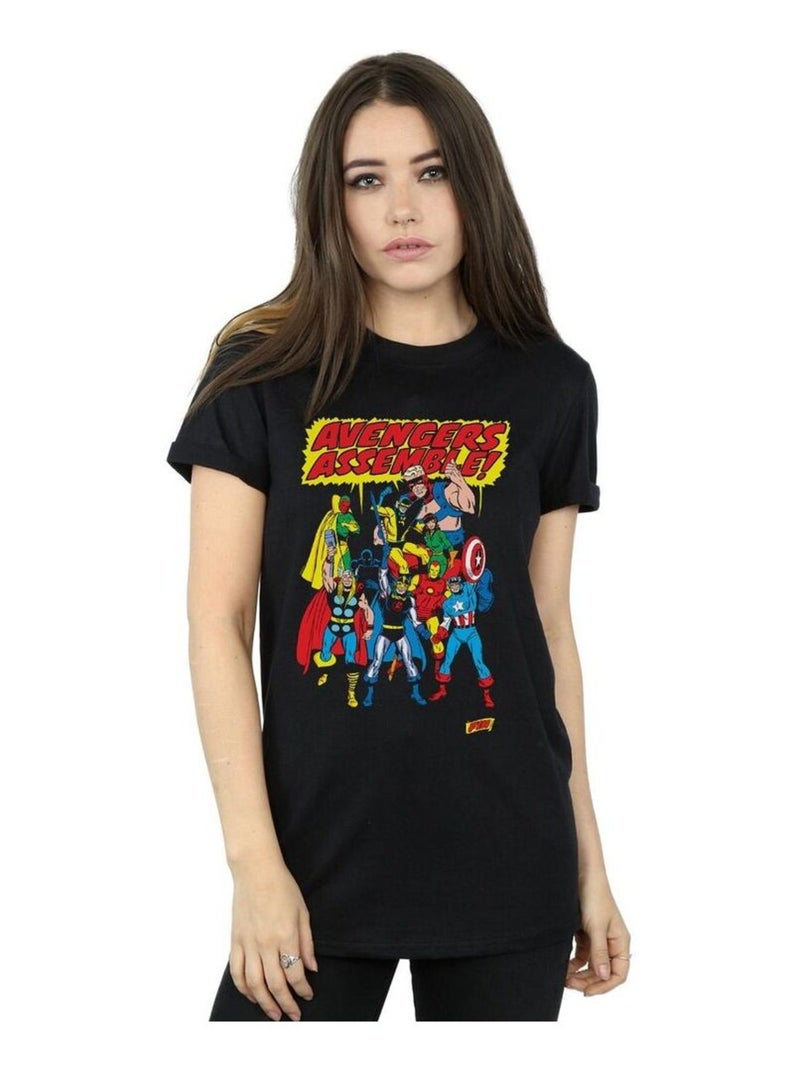 Marvel Comics - T-shirt AVENGERS ASSEMBLE Noir - Kiabi