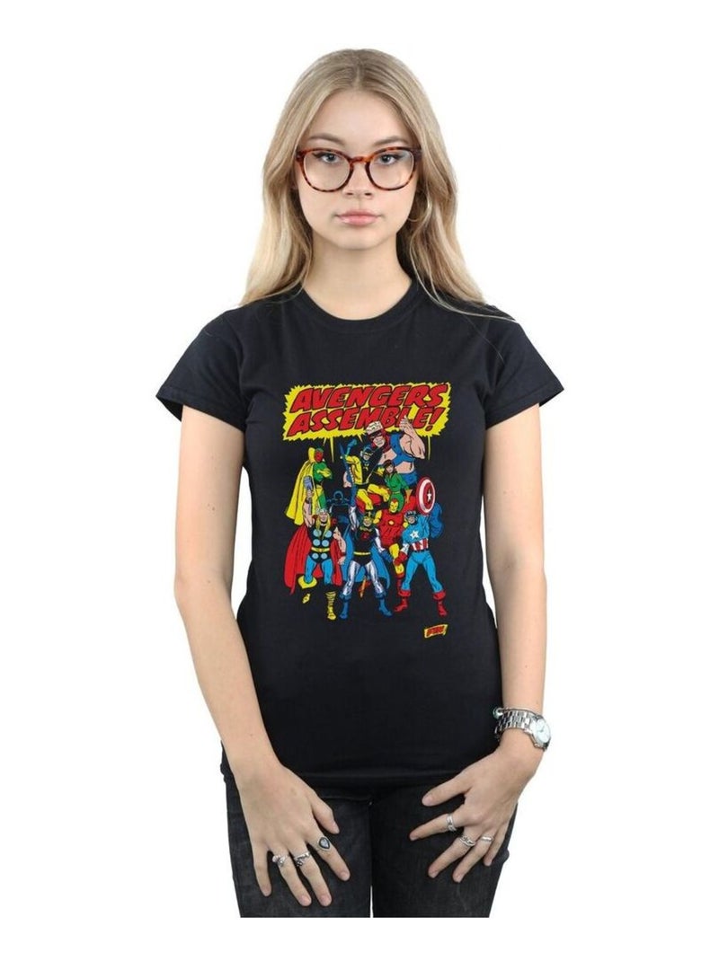 Marvel Comics - T-shirt AVENGERS ASSEMBLE Noir - Kiabi