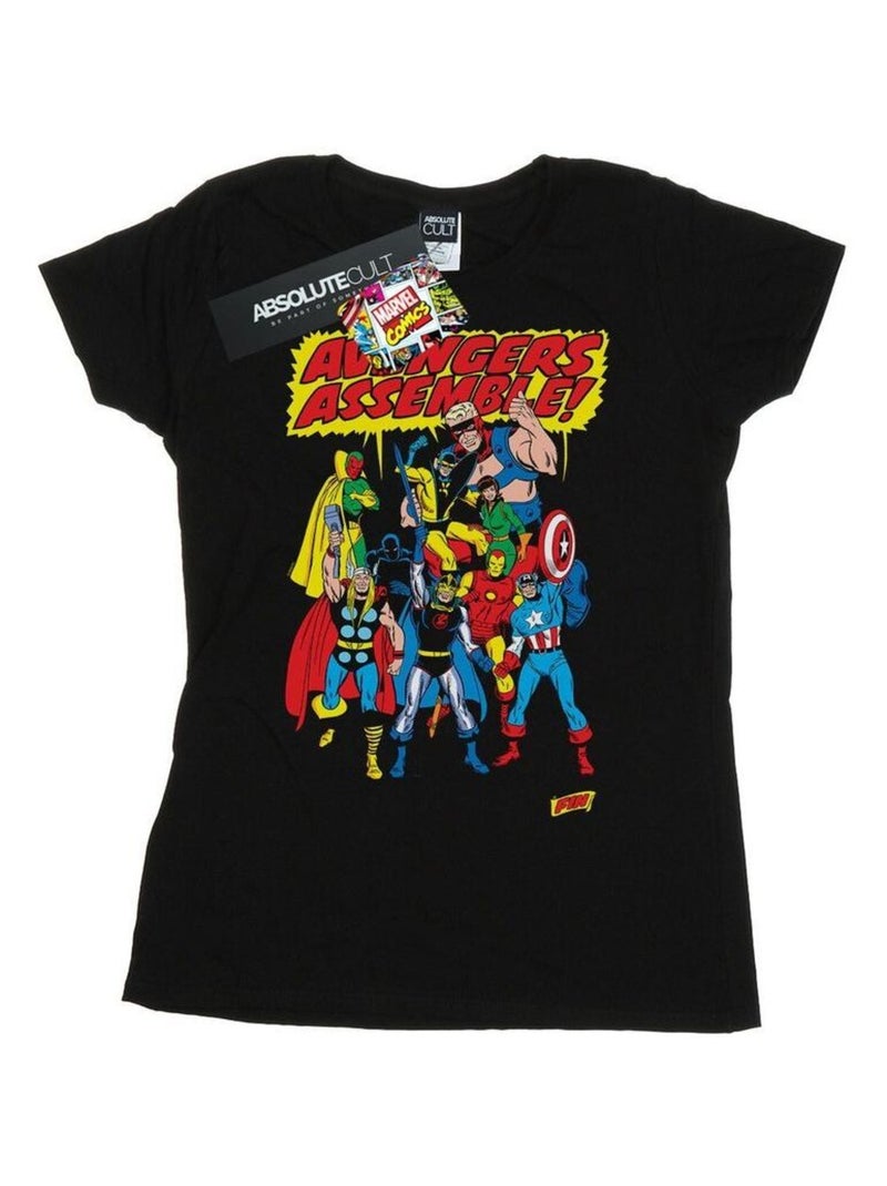 Marvel Comics - T-shirt AVENGERS ASSEMBLE Noir - Kiabi