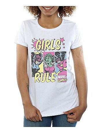 Marvel Comics - T-shirt GIRLS RULE (Black Widow, Miss Hulk, Spider-Woman)