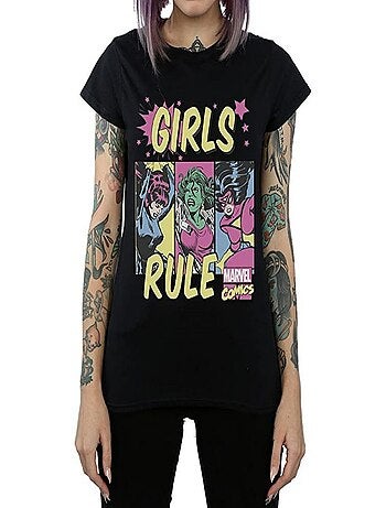 Marvel Comics - T-shirt GIRLS RULE (Black Widow, Miss Hulk, Spider-Woman)