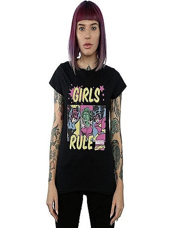 Marvel Comics - T-shirt GIRLS RULE (Black Widow, Miss Hulk, Spider-Woman)