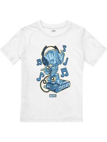 Marvel Comics - T-shirt motif bébé Groot avec casque audio (Bébé Groot)