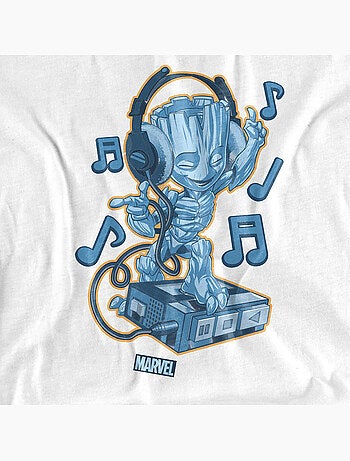 Marvel Comics - T-shirt motif bébé Groot avec casque audio (Bébé Groot)