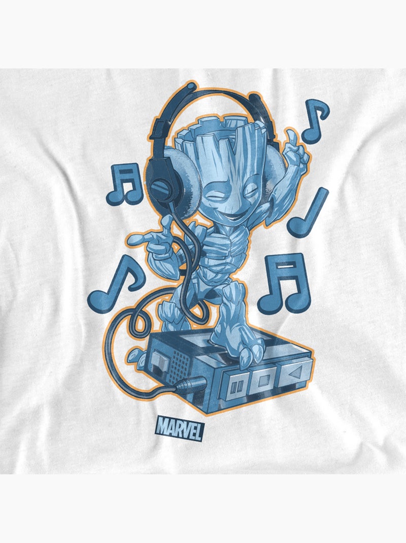 Marvel Comics - T-shirt motif bébé Groot avec casque audio (Bébé Groot) Blanc - Kiabi