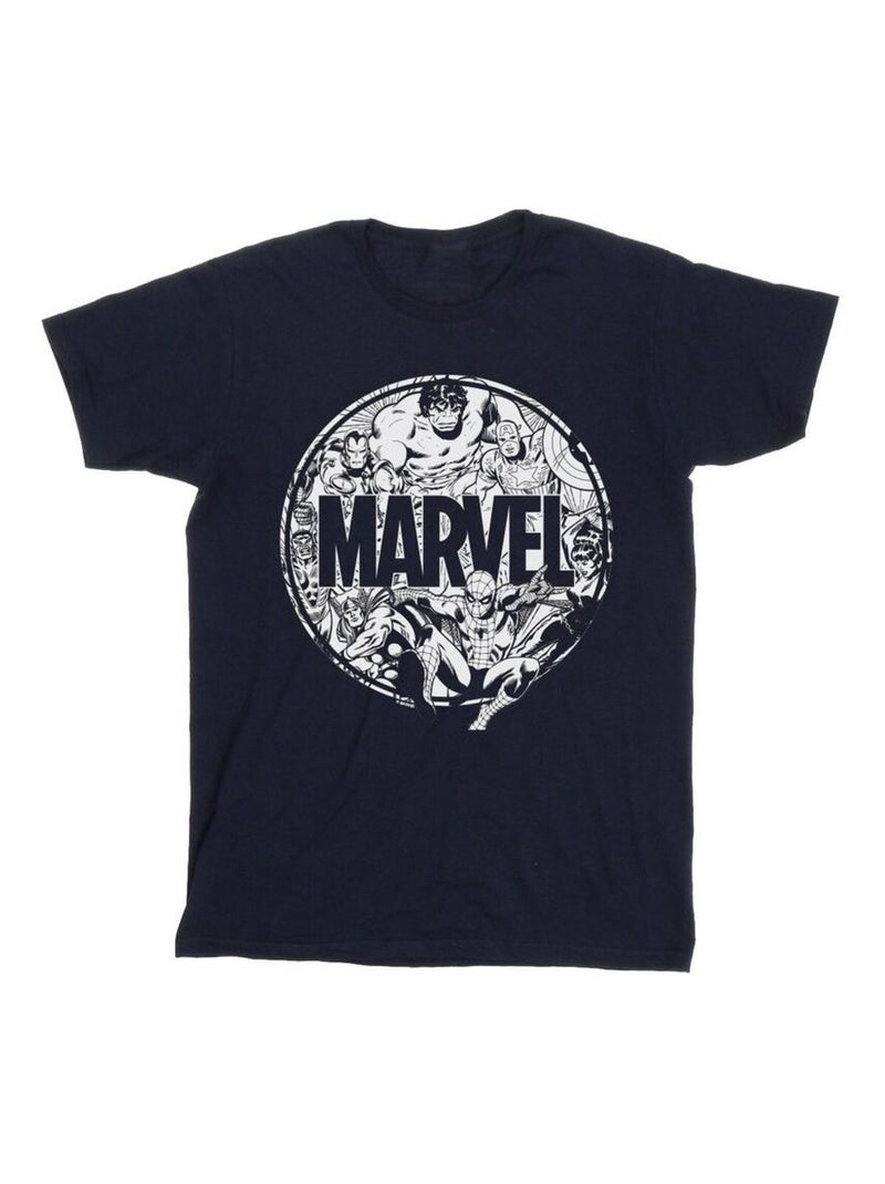 Marvel Comics - T-shirt motif/style logo Bleu marine - Kiabi