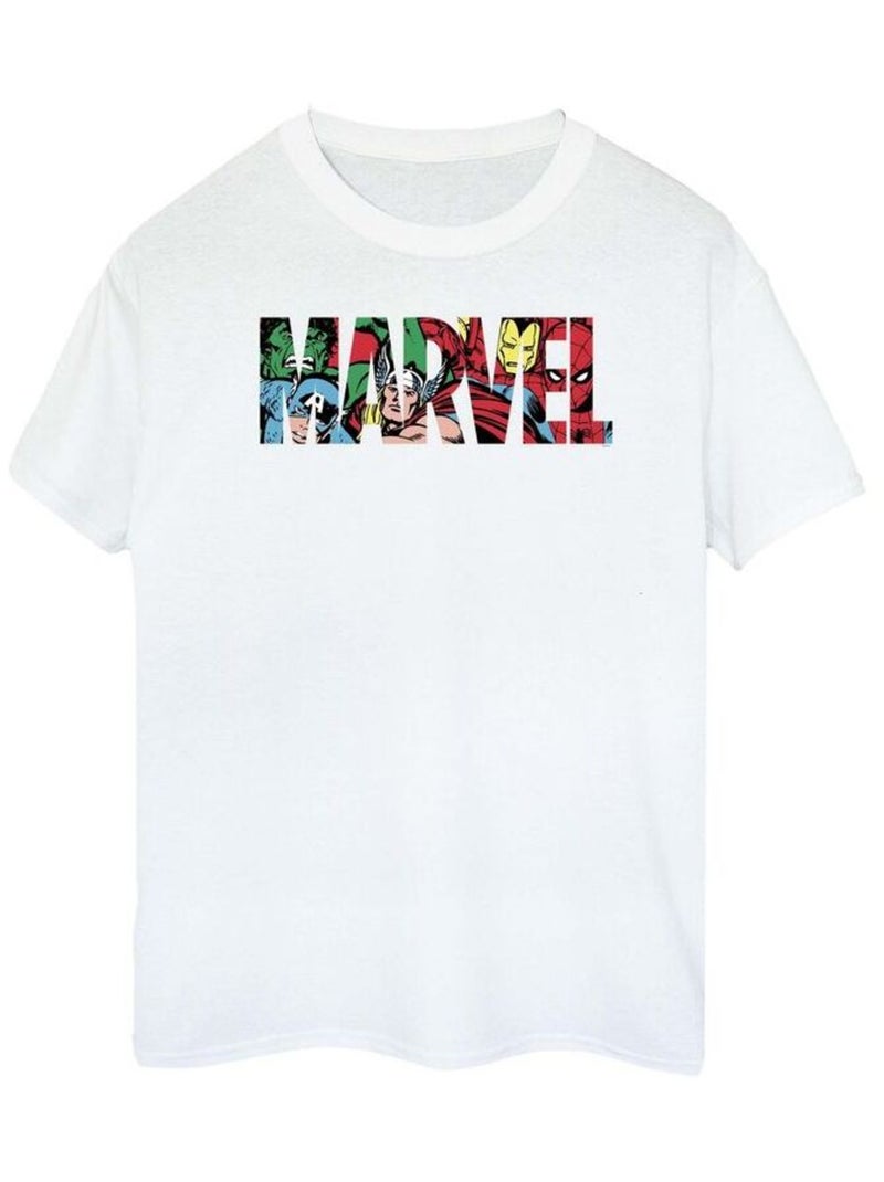 Marvel Comics - T-shirt motif/style personnages Blanc - Kiabi